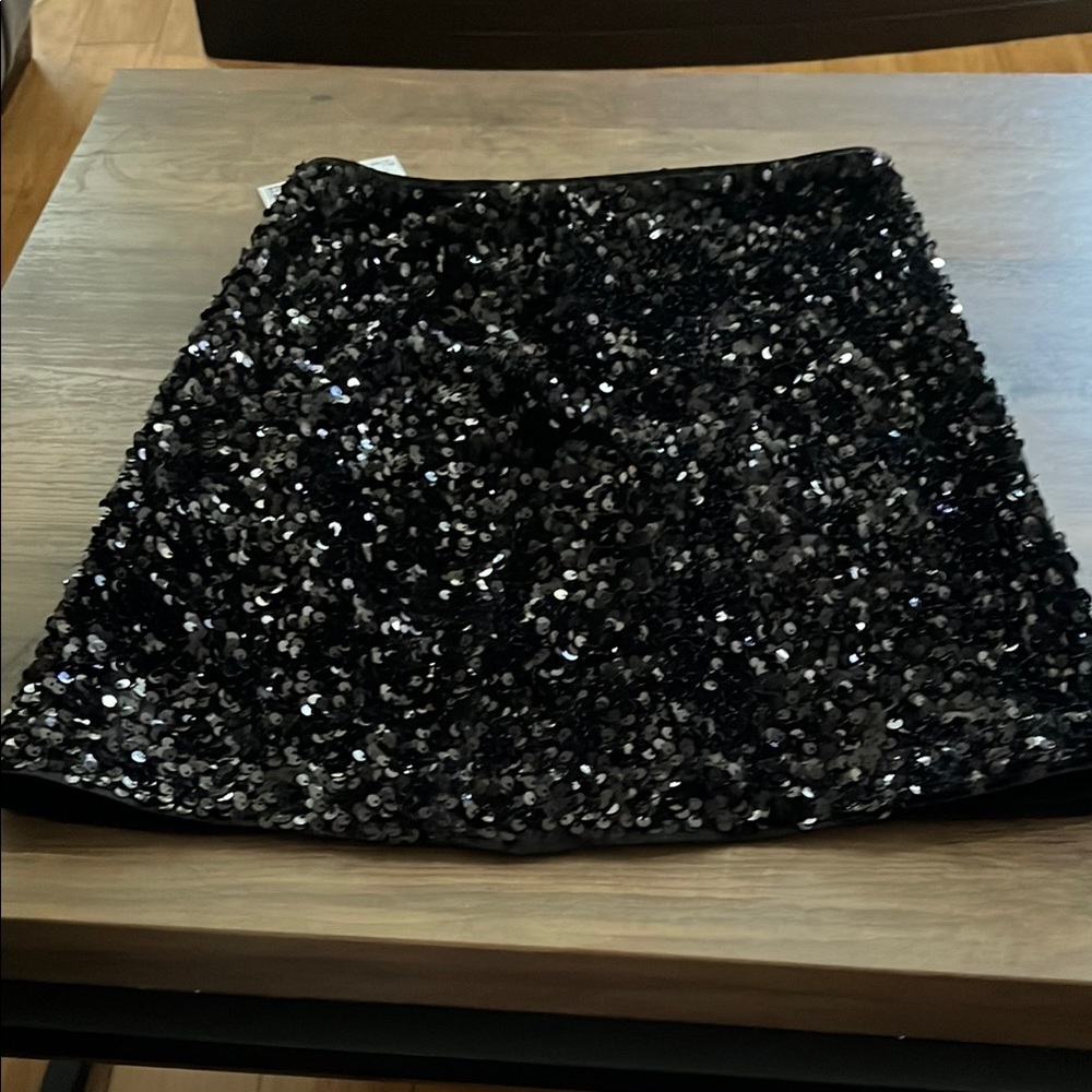H&M Shimmering Black Sequin Mini Skirt